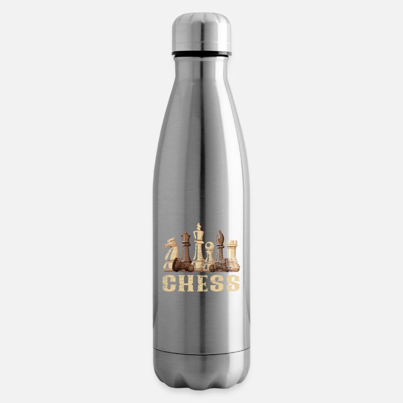 Schach Brettspiel - Isolierflasche - Lightsilver