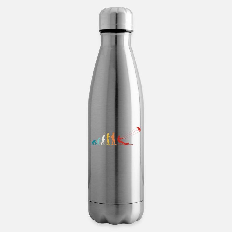 Retro Evolution Kite Surfing Funny Kite Boarding - Isolierflasche - Lightsilver