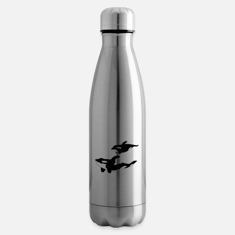 Orca Mutter mit Kind - Isolierflasche - Lightsilver