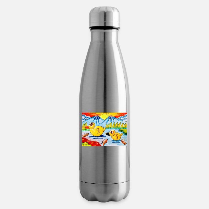 Glückliche Farbe Glückliche Welt - Isolierflasche - Lightsilver