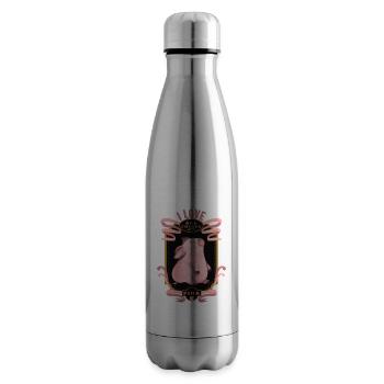 Pig, funny pig, lucky pig - Insulated Water Bottle - silver - Right