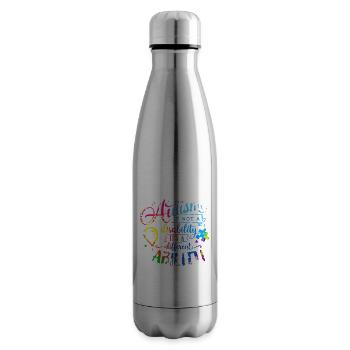 Autism Autistic Asberger Autism Awareness Puzzle - Insulated Water Bottle - silver - Right