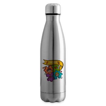 Autism Autistic Asberger Autism Awareness Puzzle - Insulated Water Bottle - silver - Right