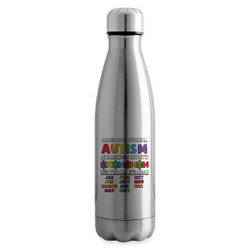 Autism Autistic Asberger Autism Awareness Puzzle - Insulated Water Bottle - silver - Right
