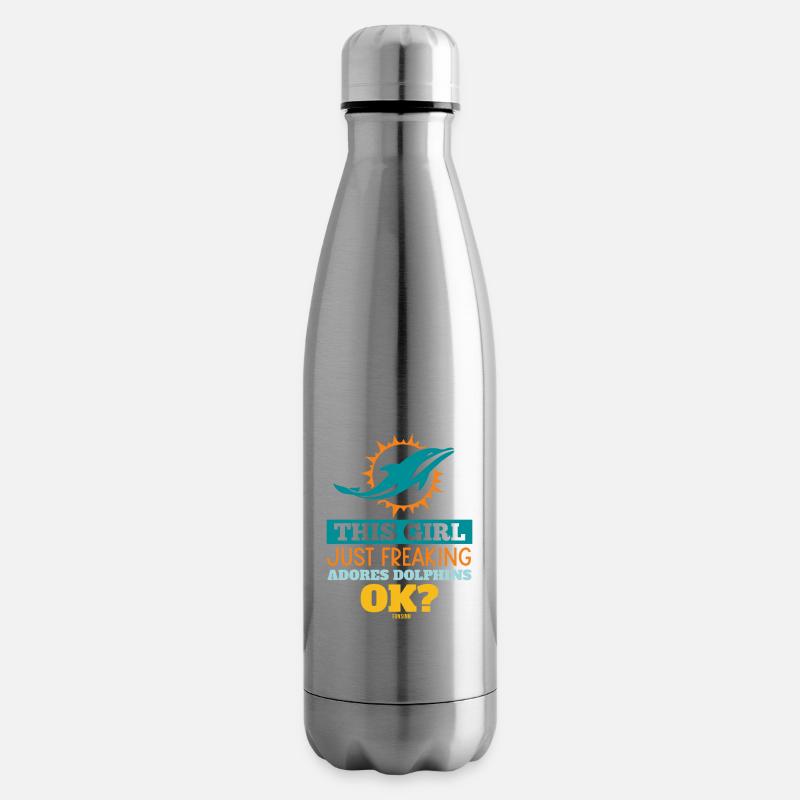 Fille aime les dauphins - Bouteille isotherme - argent clair