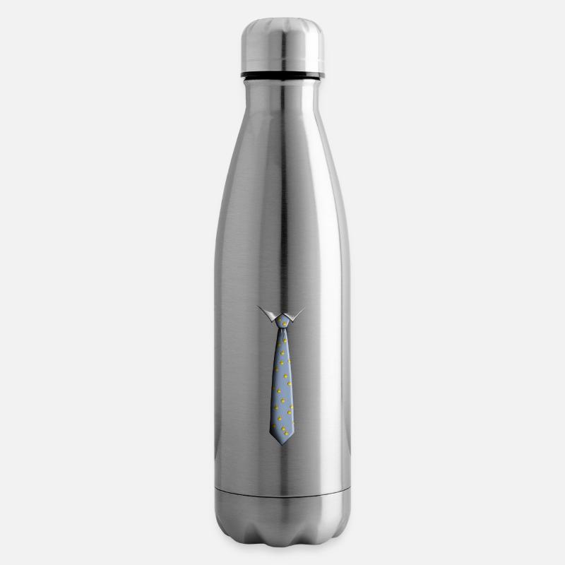 Tie with ducks - Insulated Water Bottle - silver