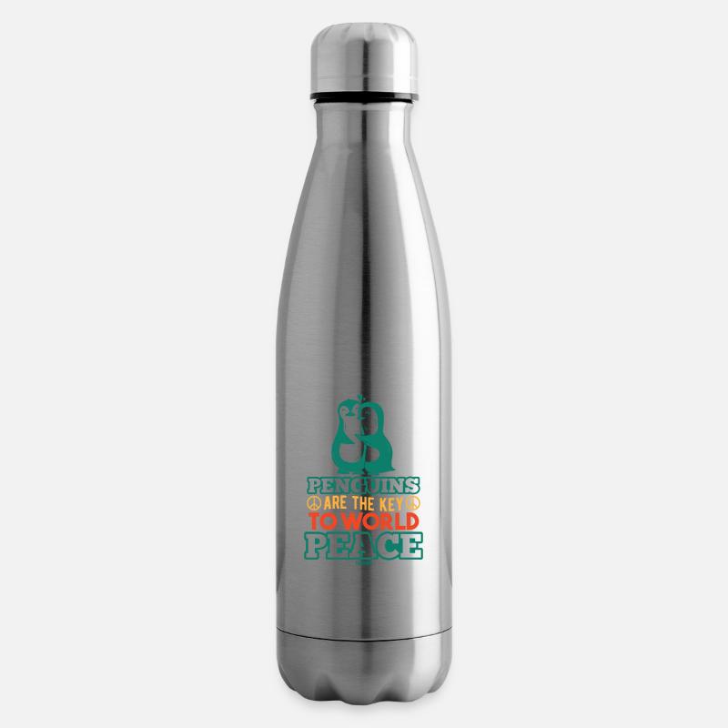 Pinguine Weltfrieden - Isolierflasche - Lightsilver