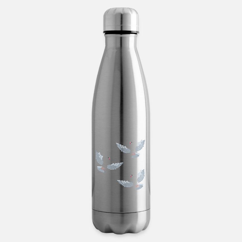 Taube Tauben Vogelabbildung Vogel Vögel - Isolierflasche - Lightsilver
