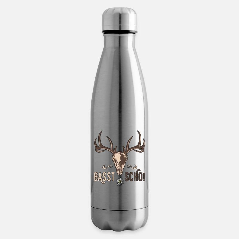 Basst Scho Hirsch Geweih Bayern Bayrischer Dialekt - Isolierflasche - Lightsilver