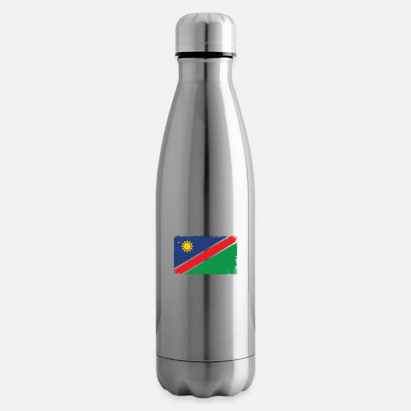Namibia Herzschlag Flagge Vintage Namibia - Isolierflasche - Lightsilver