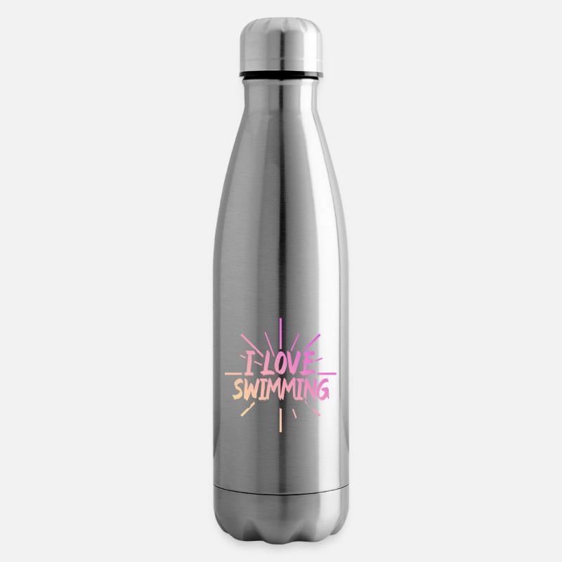 Ich liebe Schwimmen - Isolierflasche - Lightsilver