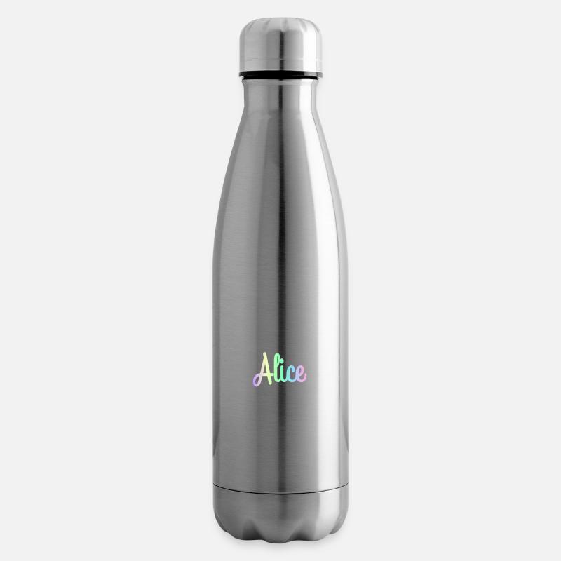 ALICE Rainbow Cursive Minimaliste - Bouteille isotherme - argent clair