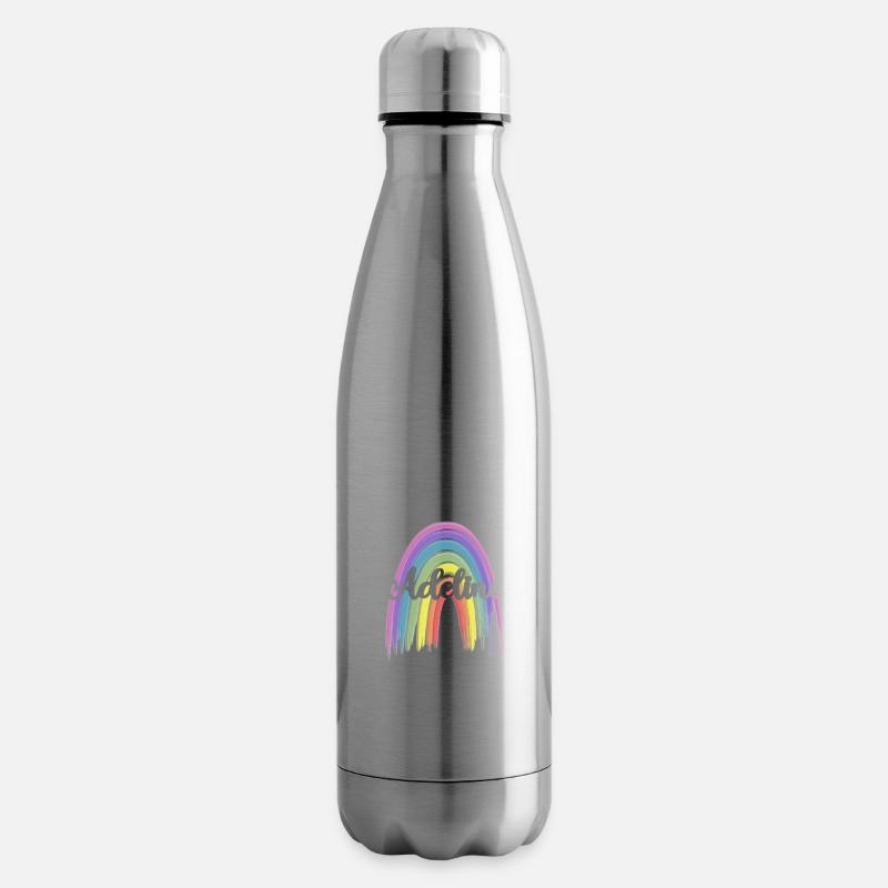 ADELINE Rainbow Cursive - Bouteille isotherme - argent clair