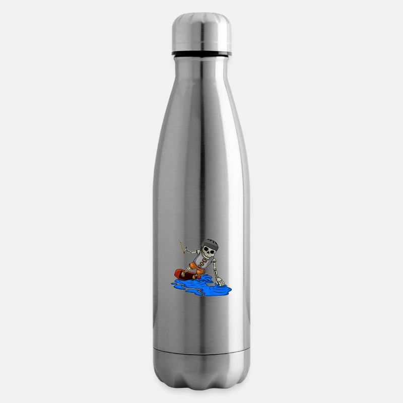 Wakeboarder Skeleton sur le wakeboard - Bouteille isotherme - argent clair