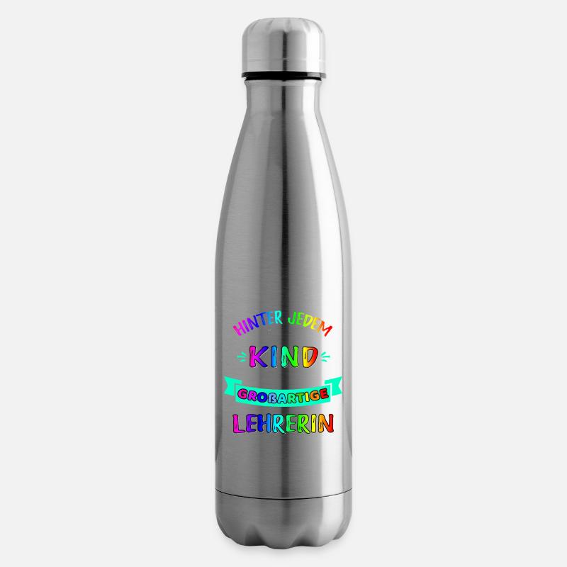 Hinter jedem glücklichen Kind steckt eine Lehrerin - Isolierflasche - Lightsilver