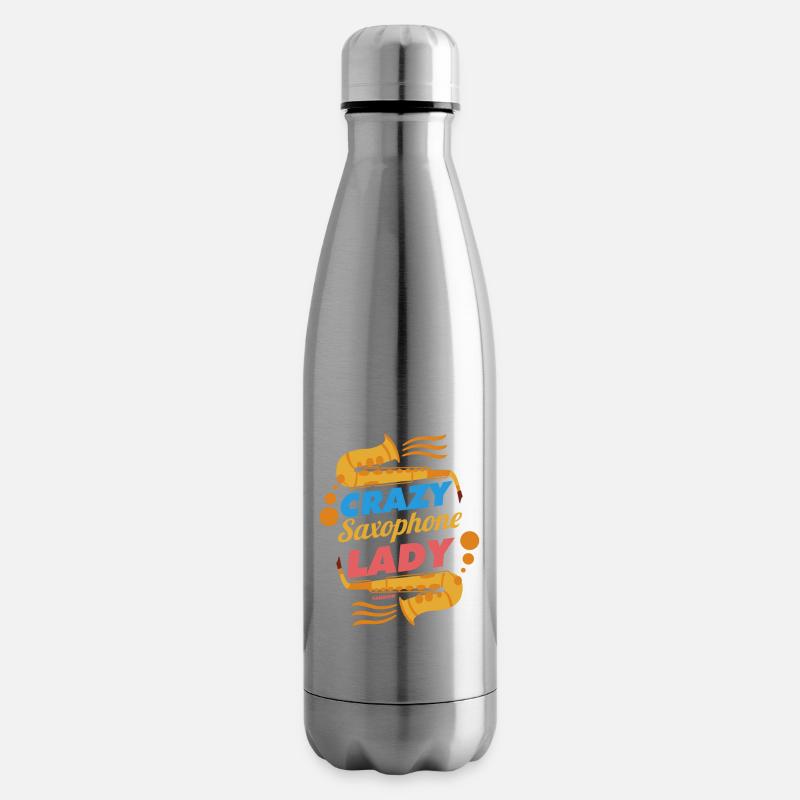 Crazy Saxophone Lady - Isolierflasche - Lightsilver