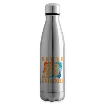 Birthday Gift Level Unlocked 26 years - Insulated Water Bottle - silver - Right