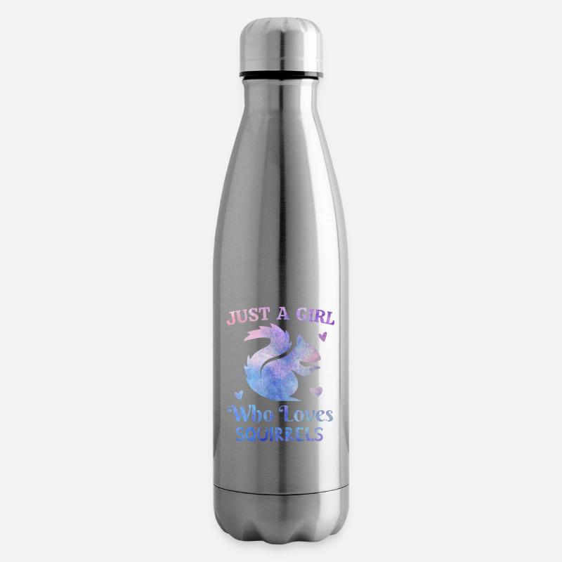 Nur ein Mädchen, das Wölfe liebt rosa lila Krawattenfarbe - Isolierflasche - Lightsilver