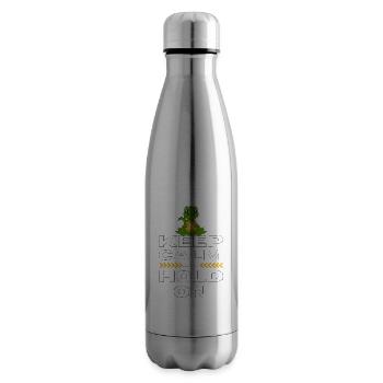 Restez calme et conservez Bitcoin - Bouteille isotherme - argent clair - Droite