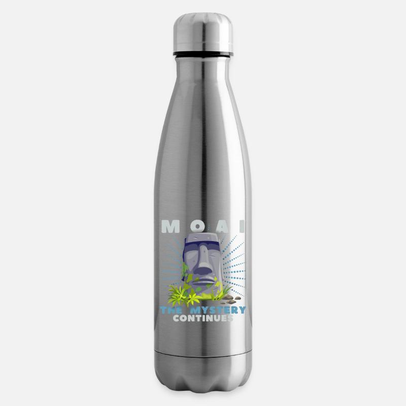 Moai, Steinköpfe, Osterinsel Rapa-Nui - Isolierflasche - Lightsilver