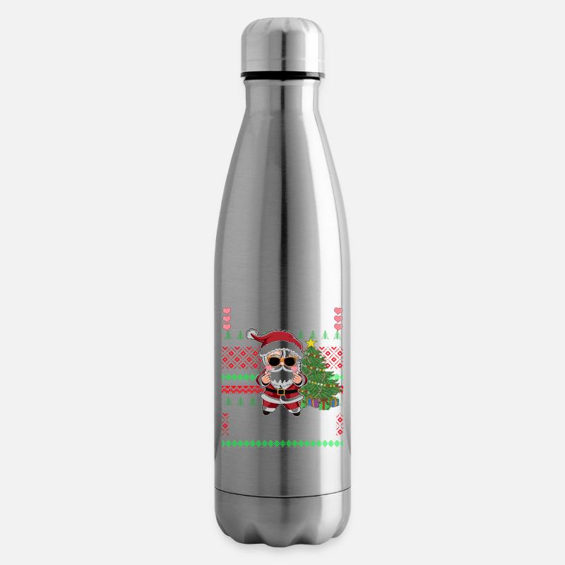 Hässlicher Weihnachtspullover Design K-Pop Weihnachtsmann - Isolierflasche - Lightsilver