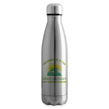 Idée cadeau camion humour - Bouteille isotherme - argent clair - Droite