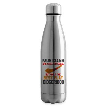 Les musiciens sont créés à égalité drôle Didgeridoo - Bouteille isotherme - argent clair - Droite