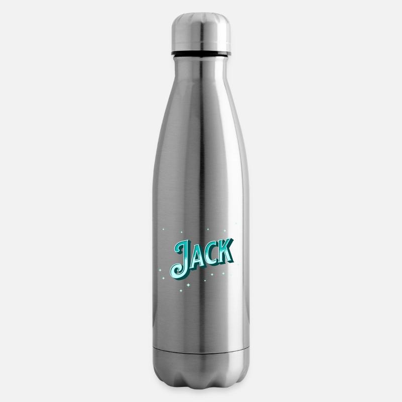 Jack names personalized - Insulated Water Bottle - silver
