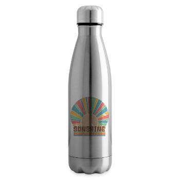 Retro Sunshine Rainbow Sommerurlaub Reisegeschenk - Isolierflasche - Lightsilver - Rechts