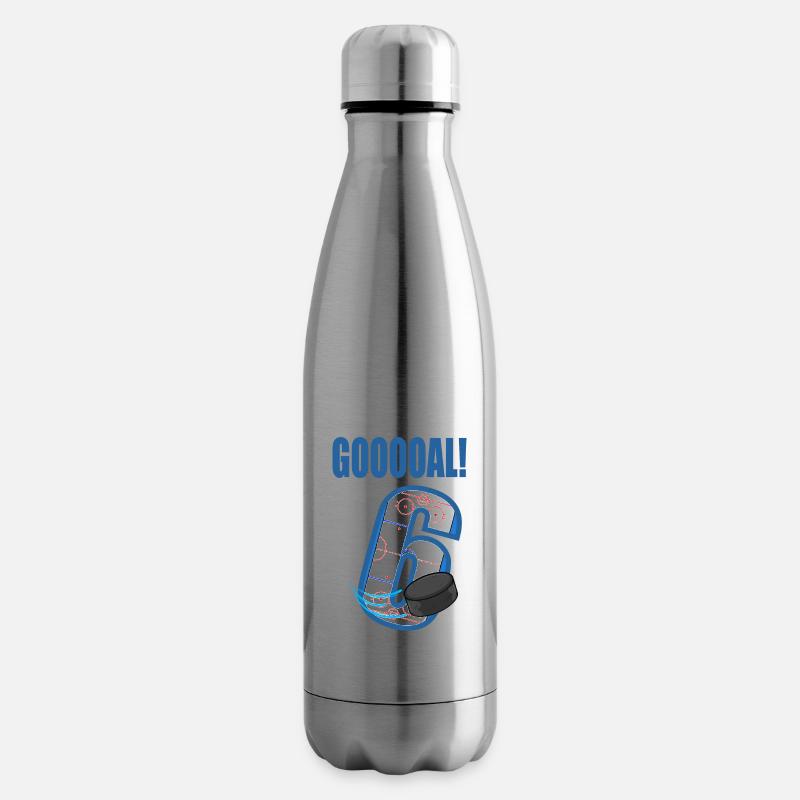 Eishockey Tor Ich bin 6 Eishockeyspieler Geburtstag - Isolierflasche - Lightsilver