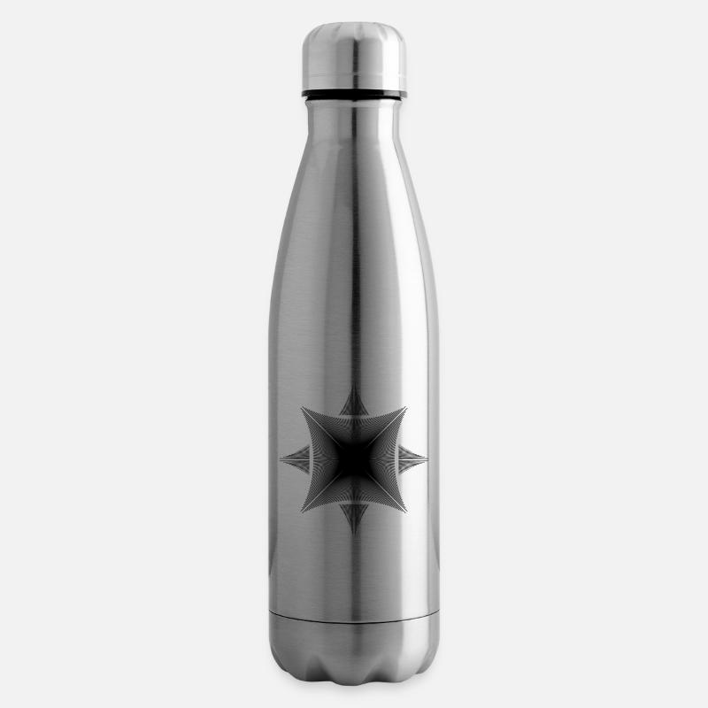Star Pattern - Insulated Water Bottle - silver