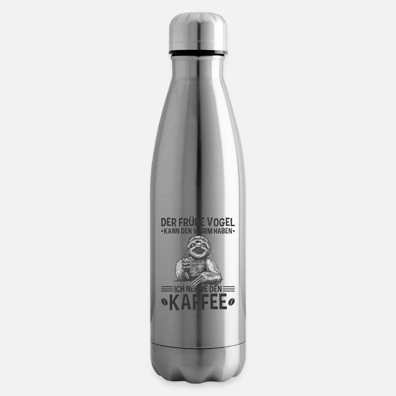Faultier Kaffee Spruch Sloth Büro Morgenmuffel - Isolierflasche - Lightsilver