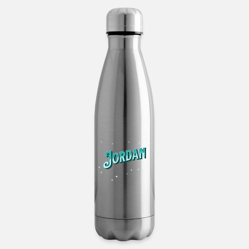 Jordan name personalized - Insulated Water Bottle - silver