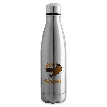 Ornithorynque Humour Je t’aimerais mieux si tu étais un - Bouteille isotherme - argent clair - Droite