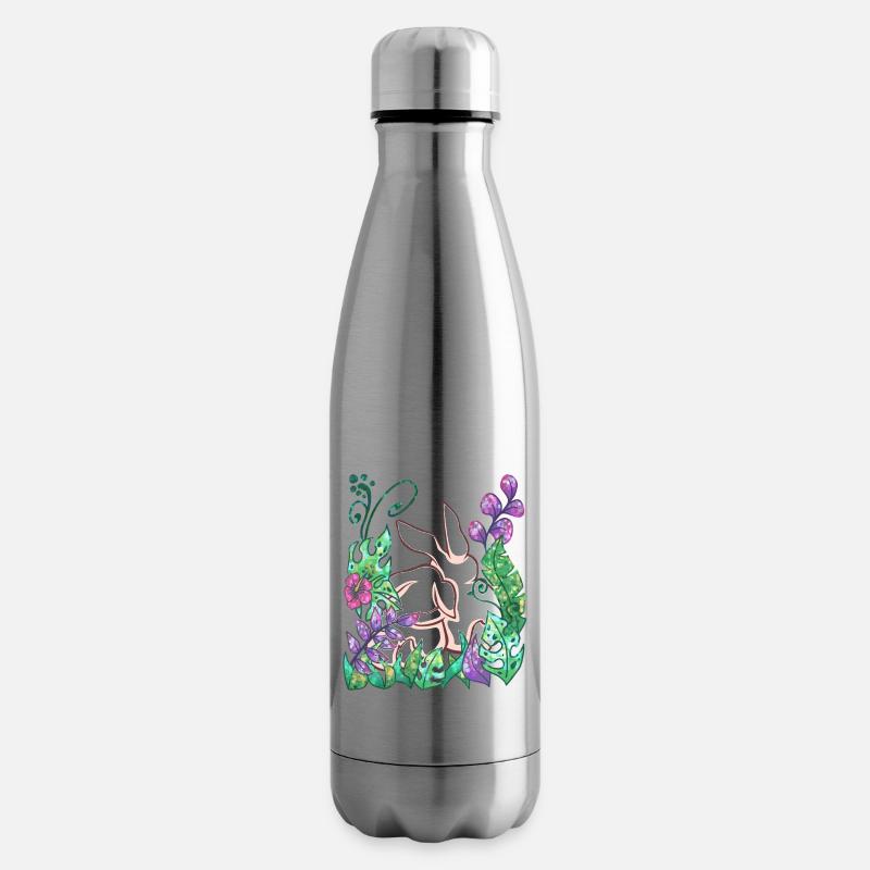 Hase Tier Geschenk Dschungel - Isolierflasche - Lightsilver