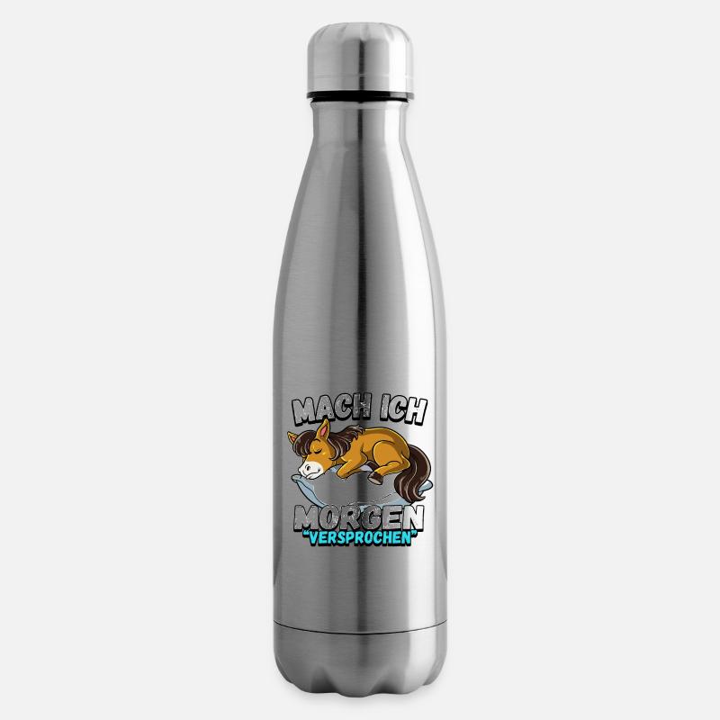 Mach Ich Morgen Versprochen Pferd - Isolierflasche - Lightsilver
