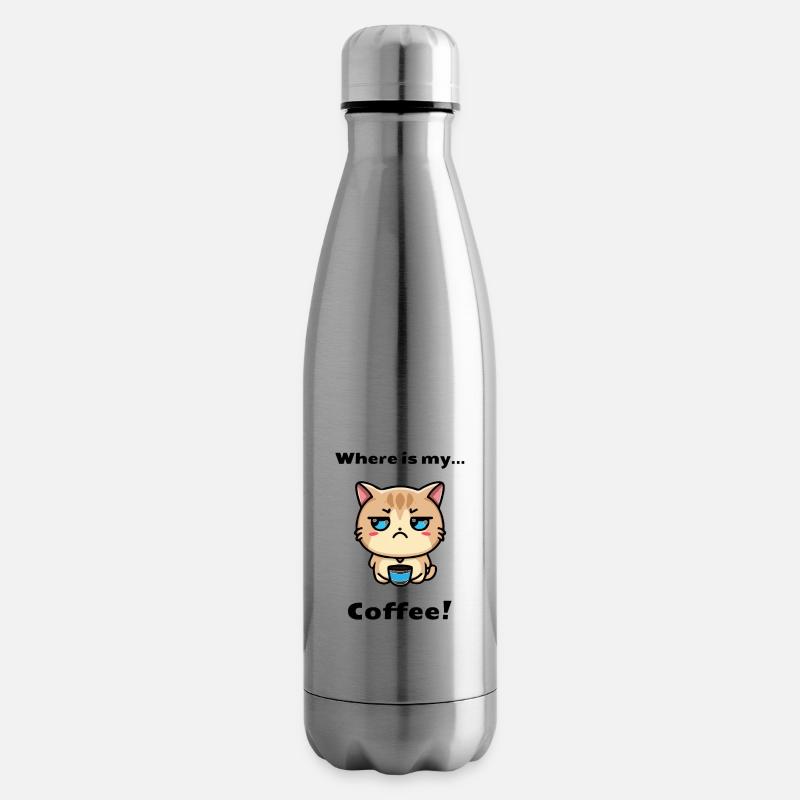 Chat de café Sweet Sweet Cat - Bouteille isotherme - argent clair