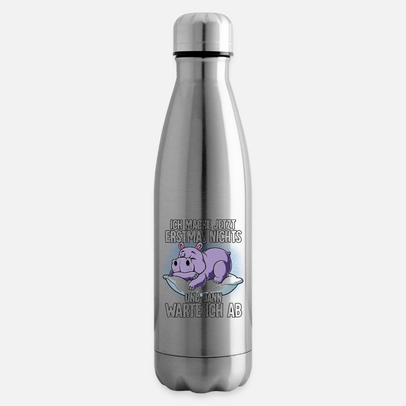 Langschläfer Nilpferd Müde Schlaf - Isolierflasche - Lightsilver