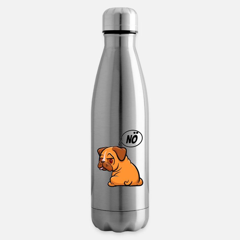 Nö, ich muss garnix - Mops - Spruch - Isolierflasche - Lightsilver