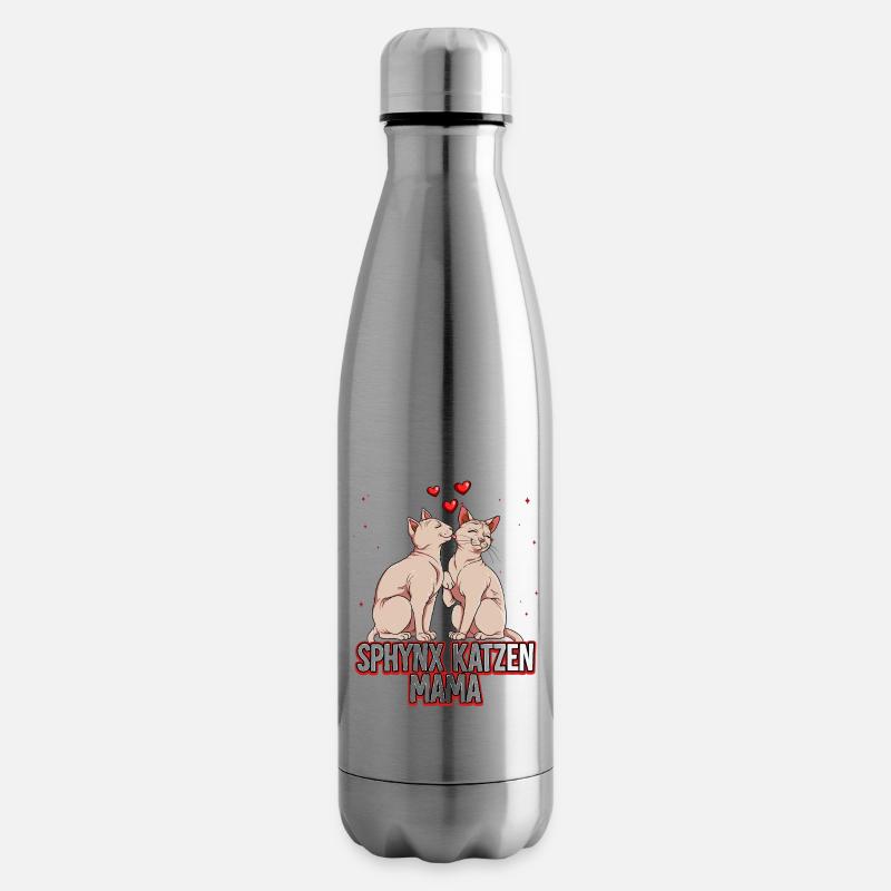 Sphynx Katzen Mama - Isolierflasche - Lightsilver