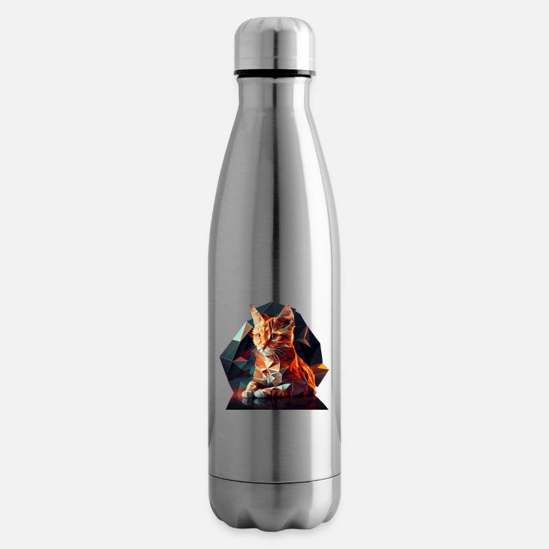 Katze Katzen Kätzchen Polygon Katze - Isolierflasche - Lightsilver