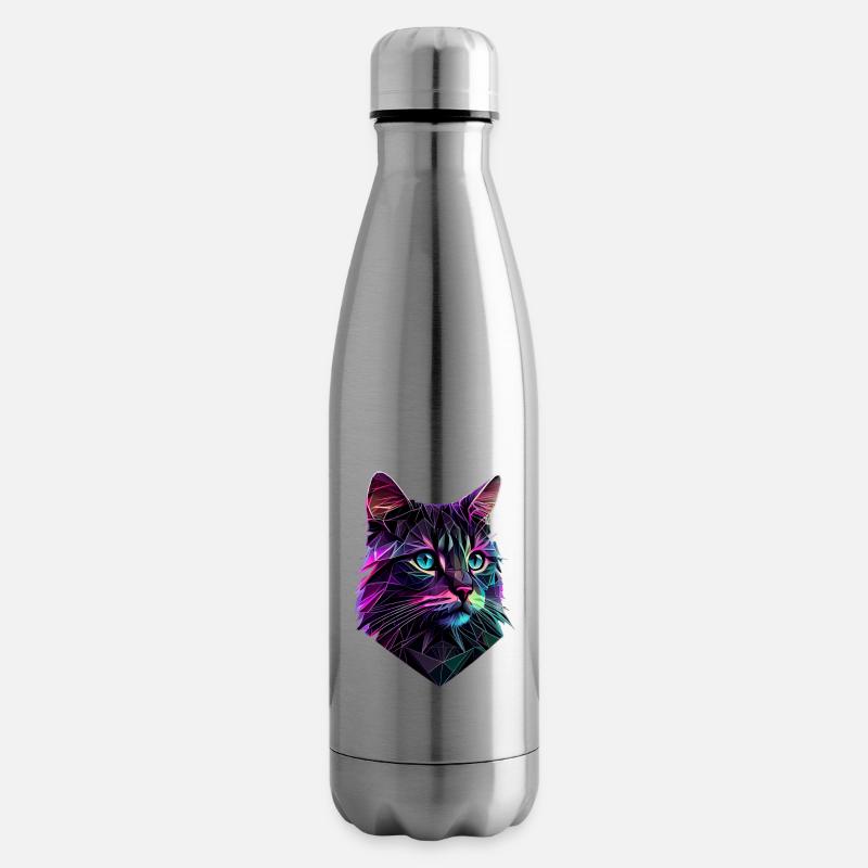 Katze Katzen Kätzchen Polygon Katze - Isolierflasche - Lightsilver