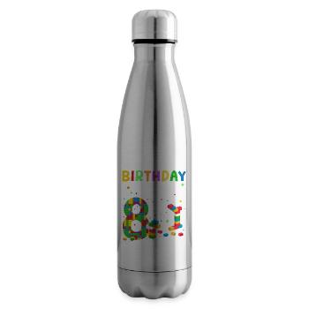 Birthday child building blocks 14 years old - Insulated Water Bottle - silver - Right