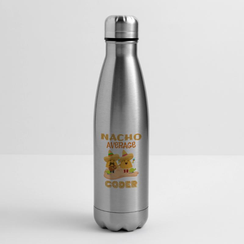 Nacho Average Coder Funny Coding Humor Joke Saying Insulated Water Bottle