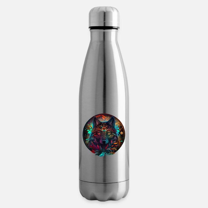 Wölfe Silhouette Naturschutz Tierschutz Wolf - Isolierflasche - Lightsilver