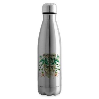 Lustiger Totenkopf, Plant-Daddy mit Grünpflanzen - Isolierflasche - Lightsilver - Rechts