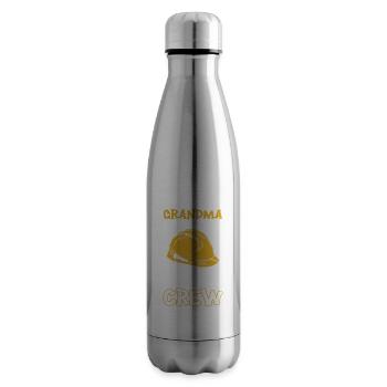 Grand-mère de l’équipe d’anniversaire - Bâtiment d’anniversaire - Bouteille isotherme - argent clair - Droite