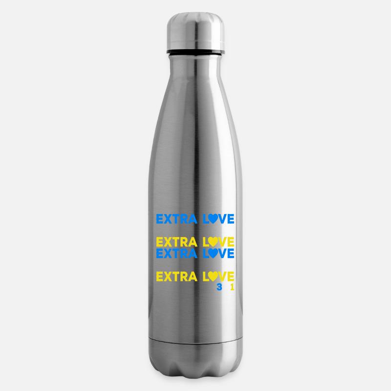 Syndrome de Down Chromosomes Extra Amour Extra - Bouteille isotherme - argent clair