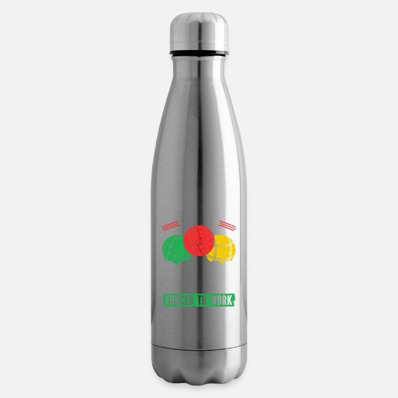 Born To Play Bocce Balls Forced To Work, Funny - Isolierflasche - Lightsilver