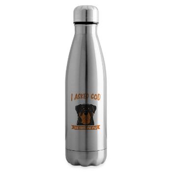 I Asked God For A Person He Sent Me My Rottweiler - Insulated Water Bottle - silver - Right